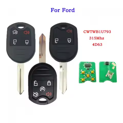 DUDELY CWTWB1U793 Remote Car Key 3/4/5 Buttons Fob 315MHz 4D63 Chip for Ford Flex Explorer Taurus Mu
