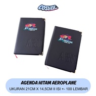 A5 AEROPLANE BLACK AGENDA BOOK A5 AEROPLANE MOTIF YEAR AGENDA/