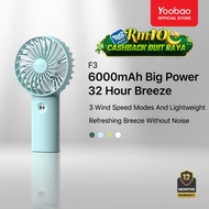 Yoobao F3 Portable Rechargeable Hand Held Mini Fan (3000mAh &6000mAh)