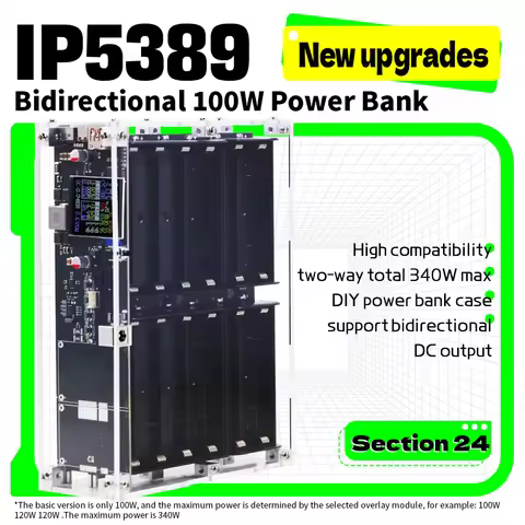 300W 24 Cell 1.54inch screen Acrylic 21700 18650 No Welding No Battery 100W 120W 120000mah Fast Char