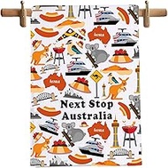 MNIGIU Australia Symbols Souvenir Kitchen Towel Australia Vcation Gift Australia Trip Dish Towel Aus