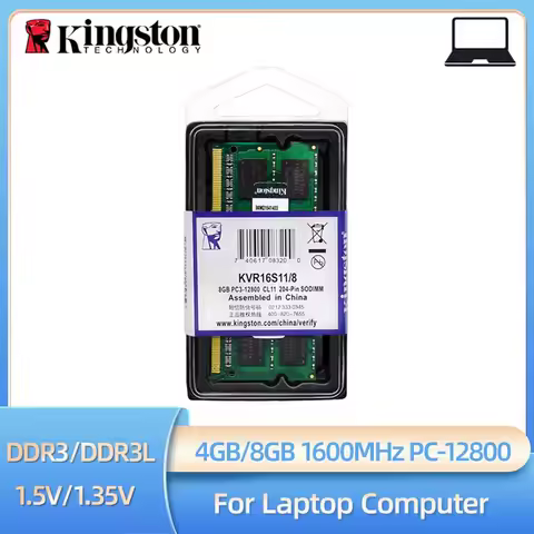 Kingston Laptop Ram DDR3 DDR3L 8GB 4GB 1600Mhz SODIMM PC3-12800 Notebook Ram Dual Channel