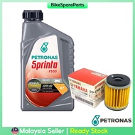 F500 10W40 SEMI SYNTHETIC Motor ENGINE Oil 4T Petronas Sprinta +YAMAHA OIL FILTER YAMAHA