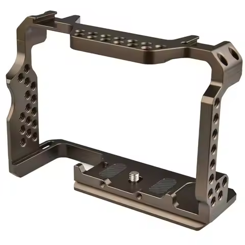 Aluminium Alloy Camera Cage Rig for Sony A7R III / A7 II / A7III Cameras W/ 2 Cold Shoe Mount for Mi