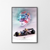 Latest Watercolor Formula 1 Grand Prix Racing Driver Poster Aesthetic F1 Racer Helmet Motorsport Can