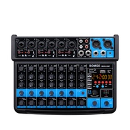 BOMGE 8 ช่องสัญญาณ AUDIO MIXER ช่อง มิกเซอร์ เครื่องผสมเสียง 8ช่อง USB Bluetooth สเตอริโอมิกเซอร์ ผส