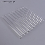 homeliving01 10pcs/lot Transparent Pyrex Glass Blowing Tubes  Long Thick Wall Test Tube ph