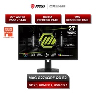 MSI MAG 274QRF-QD E2 Gaming Monitor | 27" | 1ms (GTG) | 180Hz | 2560 x 1440 2K WQHD| Rapid IPS | 3YW