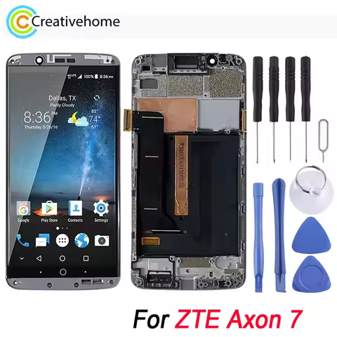 AMOLED LCD Screen For ZTE Axon 7 A2017, A2017U A2017G Phone Display and Digitizer Full Assembly Repl