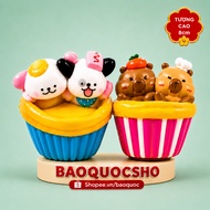 [BAOQUOCSHO] Plaster Statue Bowl Set of 2 Cute Egg Tarts 6x7cm