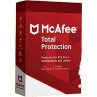 McAfee Total Protection 1 Tahun | Antivirus Security | PC Mac Smartphone Tablet | Original License