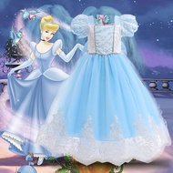 ชุดเดรสเจ้าหญิงเสื้อคอสเพลย์เด็กสำหรับเด็กผู้หญิงชุดชุดเจ้าหญิงซินเดอเรลล่าแฟนซีงานปาร์ตี้วันฮาโลวีน
