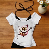 Hazbin's Hotel Cropped Top - Gothic Graphic Tee - '00s Party Fashion