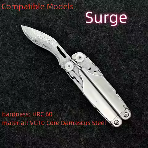 1 piece VG10 Core Damascus Steel Replacement part blade For leatherman Surge Main Knife DIY Accessor