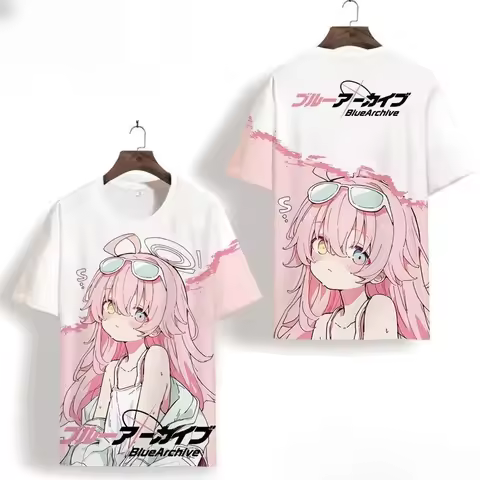 Takanashi Hoshino Blue Archive Cosplay T-Shirt Popular 3D Print Cartoon Tee Summer Men Women Harajuk