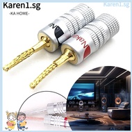 KA Nakamichi Banana Plug, for Speaker Wire Pin Screw Type Musical Sound Banana Plug,  Banana Connectors Plugs Jack Gold Plated Audio Jack Connectors