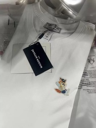 Maison-Kitsune MK fox new blue clothes little fox exquisite embroidered short-sleeved top men and wo