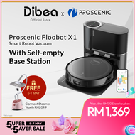 Dibea x Proscenic Floobot X1 Auto Self-Empty Robot Vacuum Cleaner | Sonic Mop &amp; Sweep | 3000Pa Suction | Local Warranty