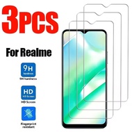 3Pcs Tempered Glass For Realme C31 C33 C35 C20 C21 C25 Screen Protector Realme C55 C53 C51 Cover Pro