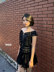 𝐌𝐢𝐫𝐚 𝐓𝐨𝐩 - Áo kiểu nữ áo trễ vai nhún ngực đuôi cá thiết kế khóa kéo cao cấp nhienofficial BA421