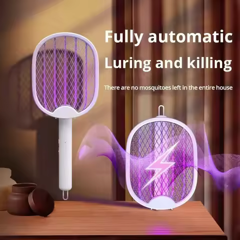 New Foldable Electric Mosquito Killer Fly Swatter Trap USB Rechargeable Mosquito Killer with 3000V R
