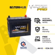 [Installation Provided] Bateri Kereta 80D26L 80D26R | Voltec PRO | Car Battery NS70 NS70L BateriHub