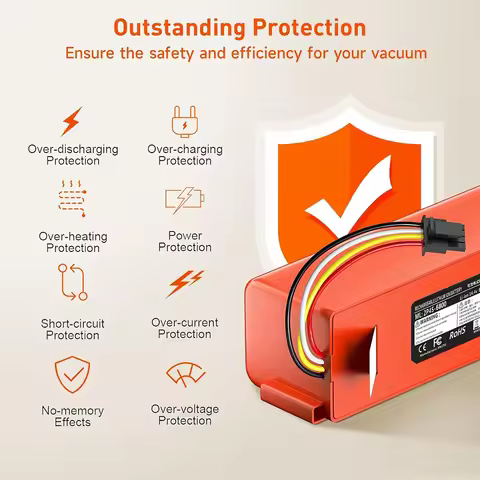 Replacement Battery for Roborock S4 S5 S6 S7 T6 Q5 Q7 E4 E5 Xiaomi Mijia 1C 1S High Capacity Li-ion 