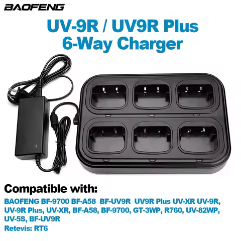 Baofeng UV-9R Plus Multi Unit Charger 2*3 Six Way Two Way Radio Charger Station For UV9R BF-9700 BF-