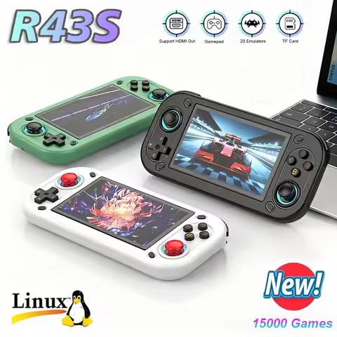 New R43S Retro Handheld Console Open-Source Linux System Classic Game Consoles 4.3inch IPS Screen Po