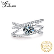 925 silver moissanite woman rings pt950 white gold diamond adjustable jewellery/925 cincin wanita pe