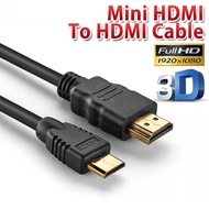 【Ready Stock】1M 1.5M Mini HDMI To HDMI Cable HD 4K 1080P High Speed HDMI Adapter For Pc Tv Monitor Projector Camera Dvd