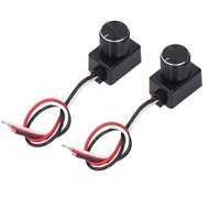 [lefueletronic]Smooth Dimming Dimmable LED Dimmer Switch(2 Pack) 5%-100% Adjustable PWM Knob 12-24V 