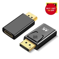 DP to HDMI Connector 4K Display Port to HDMI Adapter  Video Audio Plug Switch for TV Laptop Computer