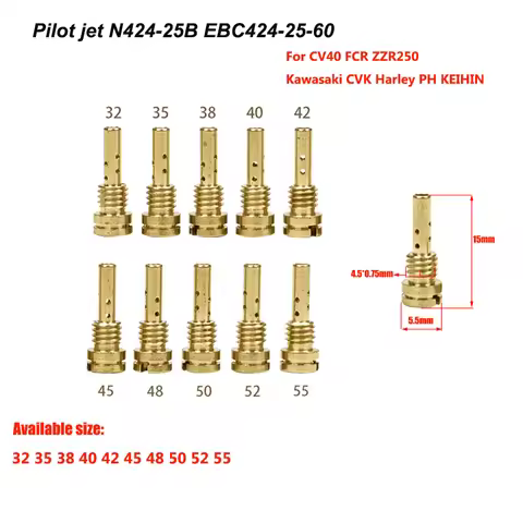 For Keihin FCR CV40 CVK Harley ZZR250 GSXR R1 R6 ZX7 ZX9 ZRX Carb Nozzle Gicleur Carburetor Slow Pil