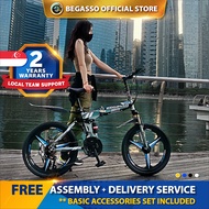 [🇸🇬 OFFICIAL STORE] BEGASSO MINI 20in Multi-speed System Foldable Mountain Bike with Anti-rust Magnesium Alloy 3-Blade Wheels