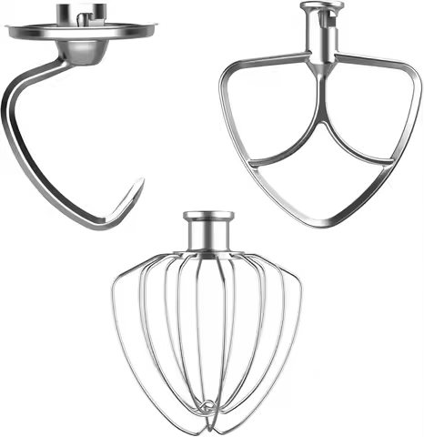 3Pcs Mixer Attachments for KitchenAid 4.5/5QT Tilt-Head Mixer, K45WW K45DH K45B, Dough Hook Whip Bea