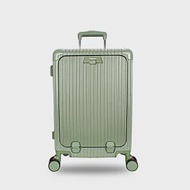 DF travel - 愛情海系列前開USB充電TSA海關密碼鎖筆電收納鎖飛機輪26吋行李箱 - 共4色 綠色