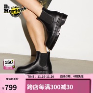 马丁（DR.MARTENS）V 2976 Quad女款秋季舒适人造皮革厚底女切尔西靴城市轻户外 黑色 37