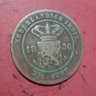 Koin kuno benggol Nederlandsch Indie 2,5 cent 1856 keydate coin TP7gm