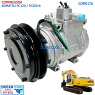 คอมเพรสเซอร์ โคมัตสุ PC200-6 com0176 COMPRESSOR KOMATSU PC120 PC200-6 คอมแอร์ คอมแอร์รถยนต์ สินค้าขอ