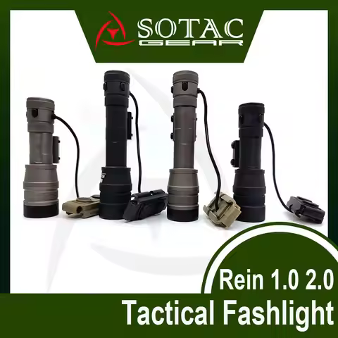 SOTAC-Tactical Cloud Defensive Flashlight, High Lumen1300 Wea-pon, Scout Light, Dual Function Switch