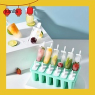 [JU] Yogurt Popsicle Mold Reusable Popsicle Mold 6/10 Compartment Popsicle Mold Set with Brush and Funnel Food Grade Silicone Leakproof Easy Release Diy Ice Pop for Southeast