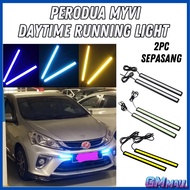 2 PCs PERODUA MYVI CAR DAYLIGHT DRL COB LED Spotlight Strip Lampu DRL Spotlight myvi