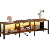 2-tier Stand For Living Room 75 Inch Wood Tv Media Console For 45/55/65/75 Inch Tvs,industrial Tv St