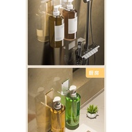 Shower Gel Rack Punch-Free Detergent Hand Sanitizer Rack Bathroom Punch-Free Wall Hanging/Shampoo Hanger Shower Gel Rack Hand Sanitizer Storage Shelf