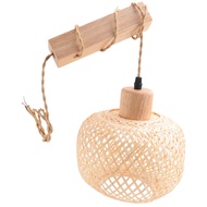 Retro Wall Light Woven Rattan Wood Sconces Living Room Bedside Lamp Vintage Bedroom Decoration Light