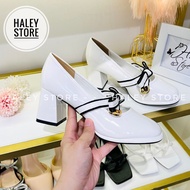 Giày búp bê marry dg jane gót vuông 7cm HALEY STORE quai ngang đính nơ DG tiểu thư công chúa cổ điển