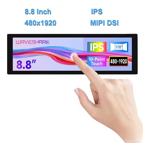 Waveshare 8.8 inch IPS 480x1920 Pixel Capacitive Touchscreen DSI Display 10-point Touch for Raspberr