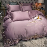 Four-Piece Set Wedding Quilt Cover European Style 2u8k Big Red Wedding Embroidery Luxury Luxury Bed 