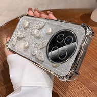 Honor X9C X9B X9A 5G Casing Honor X9c Smart Casing Diamond 3D Pearl Butterfly Phone Case Shockproof 